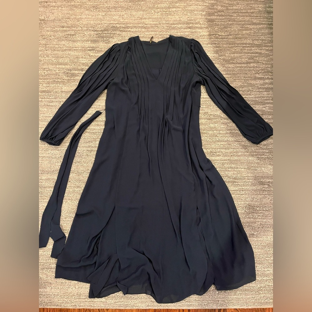 Kobi Halperin Black V-Neck Bishop Sleeve Sundress